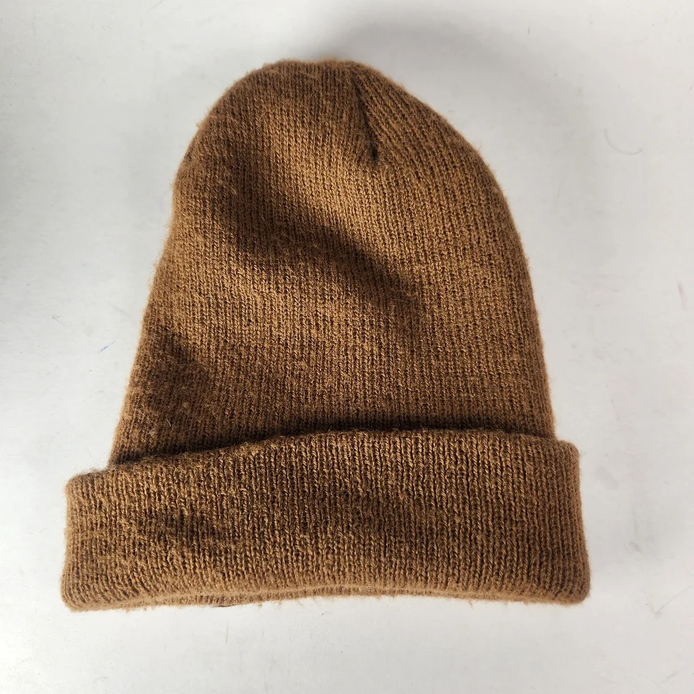 CARHARTT Beanie Hat Toddler Brown Knit Logo - Picture 3 of 5